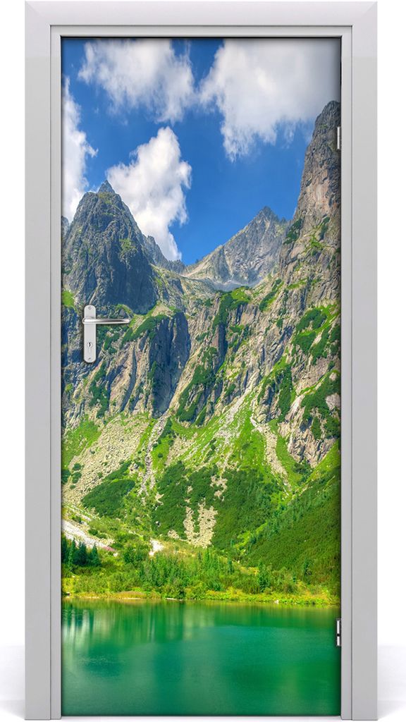 Tulup Türaufkleber 85x205 cm Dekorative Aufkleber Selbstklebend Wasserdichte Tapete Abnehmbar Schlafzimmer Wohnzimmer Wohnkultur - See in den Bergen