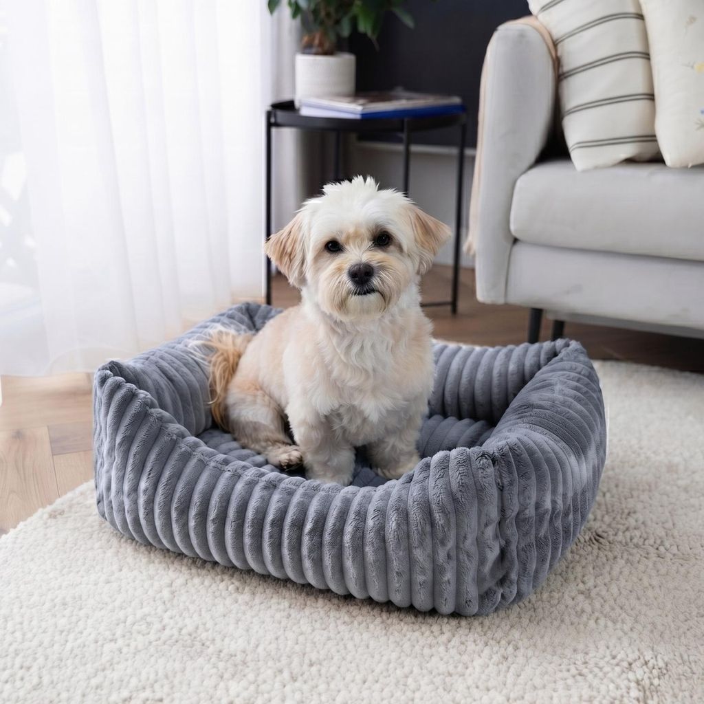 4L Textil BELLA Hundebett Plüsch für kleine Hunde, Weiches Produktbild  KI-generiertes Bild