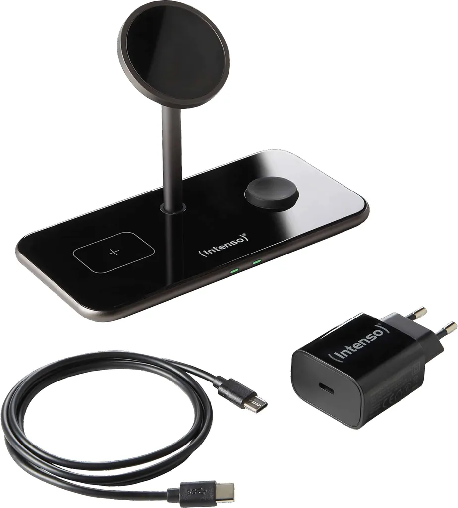 Fini les Câbles : Chargeur Magnétique Intenso MB13 3-en-1 Noir Inductif