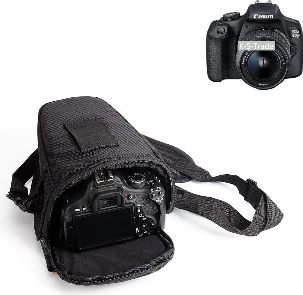 K-S-Trade Kameratasche Fototasche Schultertasche Umhängetasche kompatibel mit Canon EOS 2000D Colt für Systemkameras Schutzhülle bag