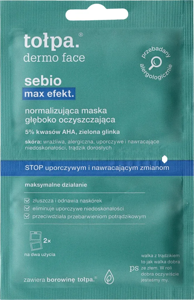 Tołpa Dermo Face Sebio Maschera Viso per Pelli Sensibili e Acneiche 12ml