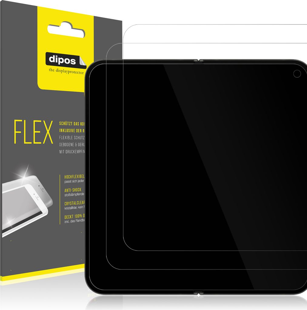 2x Schutzfolie für Google Pixel 9 Pro Fold Innenseite Folie, 100% Displayabdeckung, dipos Flex