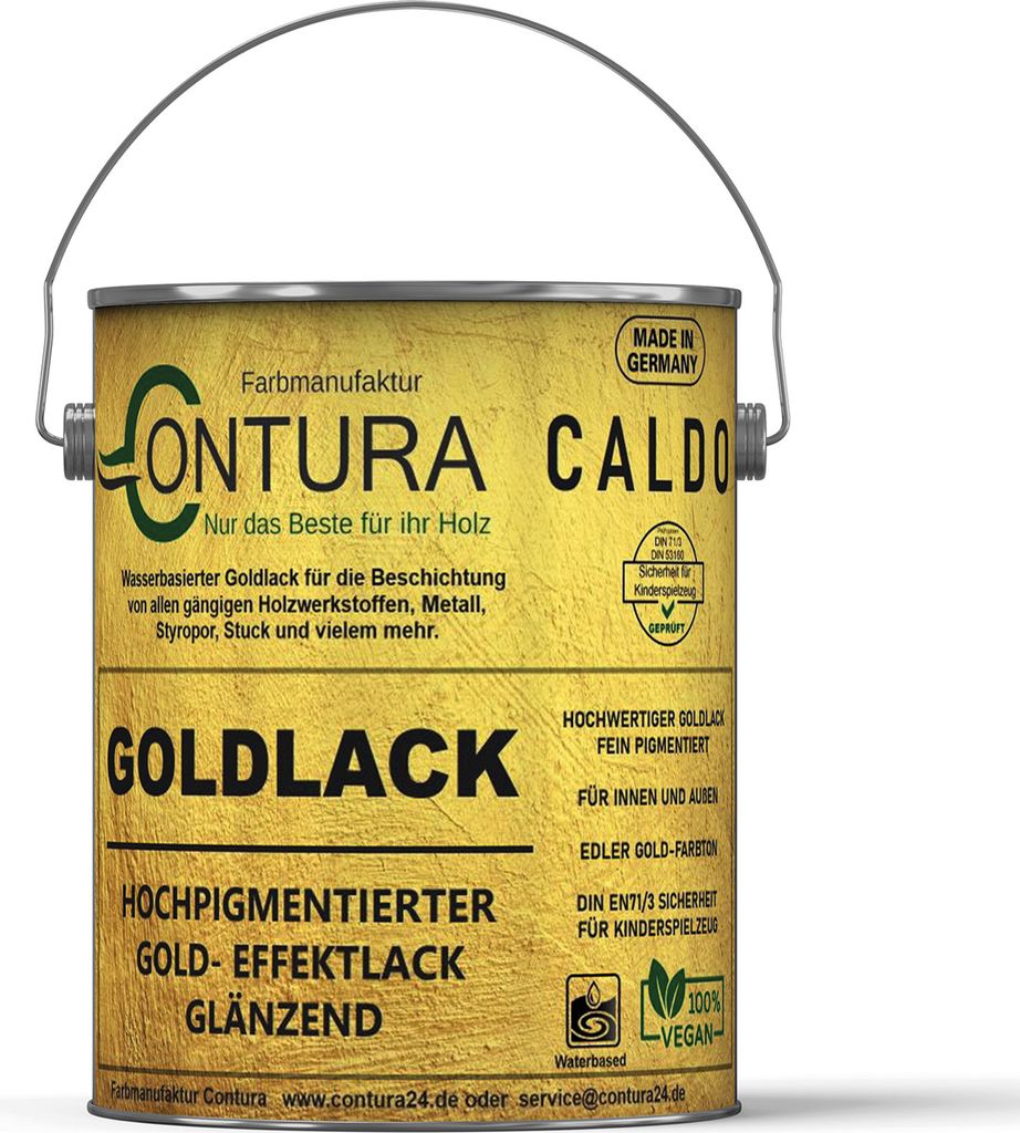 Contura Caldo Goldlack Goldfarbe Gold Effektlack Möbellack Produktbild 