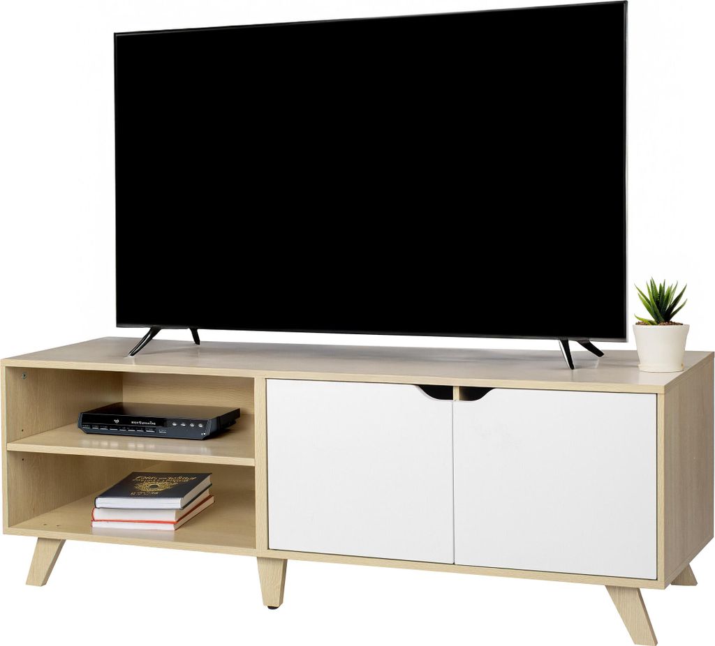 Mobile TV basso Relaxdays, 6 ripiani, mobile TV fino a 60 Immagine del prodotto 