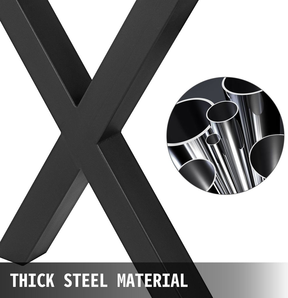 Zelsius Tischbein Tischkufen 2er Set (B) 90 X (H) 72 Cm, Metall