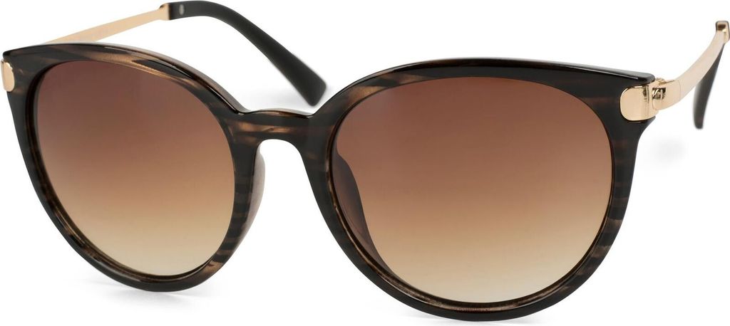 styleBREAKER Damen Sonnenbrille in Katzenaugen Cat-Eye Form, Kunststoff Vollrand Gestell und Metall Bügel 09020073