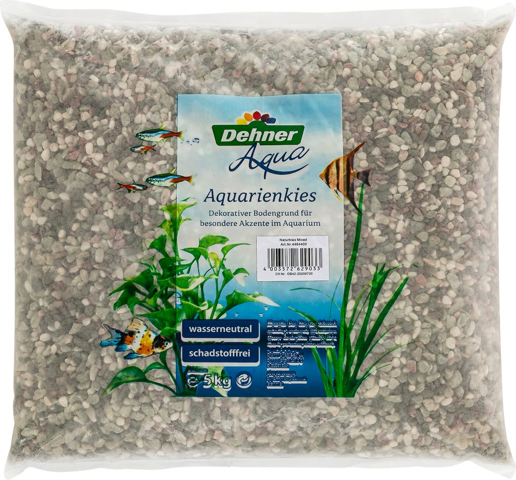 Dehner Aqua Aquarienkies, Körnung 4 - 6 mm, 5 kg, Farbmix Produktbild 