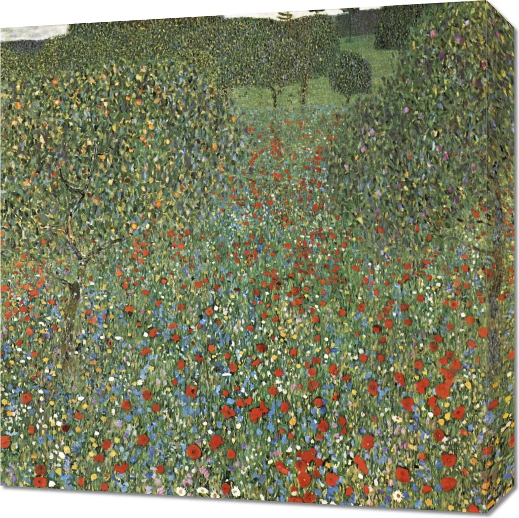 Quadro 50x50 cm Mohnfeld, Gustav Klimt Vintage per il salotto