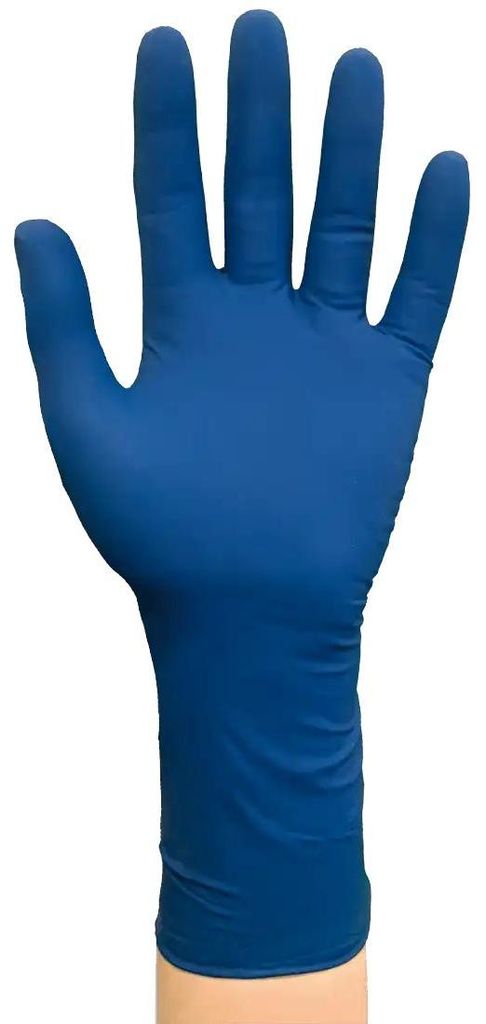 Sir Safety Apollo Latex Einweghandschuhe doppelte Stärke texturiert 50 Stück, L, BLAU