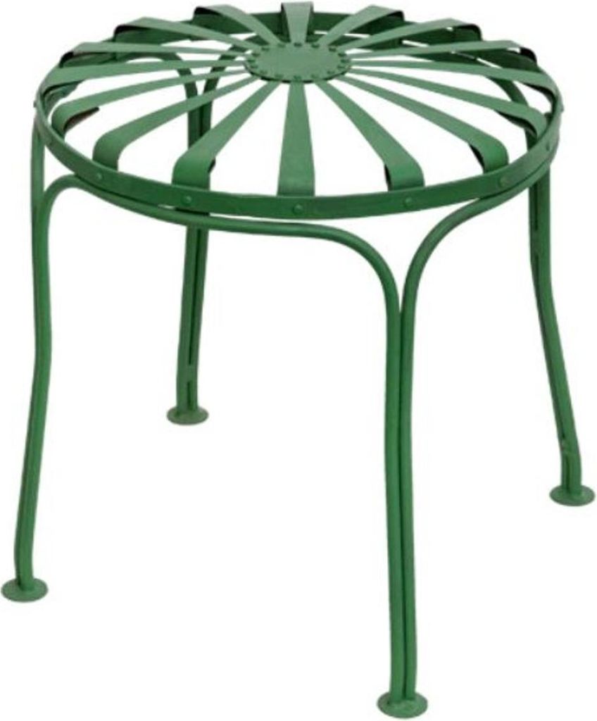 Casa Padrino Schmiedeeisen Hocker / Gartenhocker Ø 40 x H. 48 cm - verschiedene Farben - Gartenmöbel