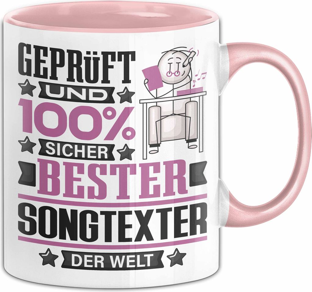 Songtexter Geschenk Lustiger Spruch für Songtexter Geschenkidee Bester Songtexter Der Welt (Rosa)