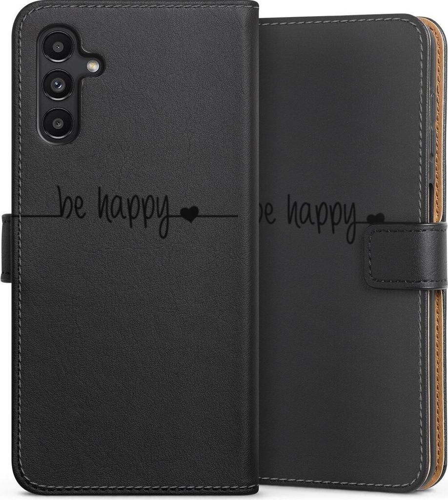 DeinDesign Klapphülle für Samsung Galaxy A04s Handytasche Lederhülle Tasche Glück Statement Motiv ohne Hintergrund