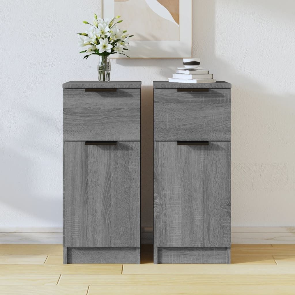 The Living Store Sideboards 2 Stk. Grau Sonoma 30x30x70 cm Holzwerkstoff