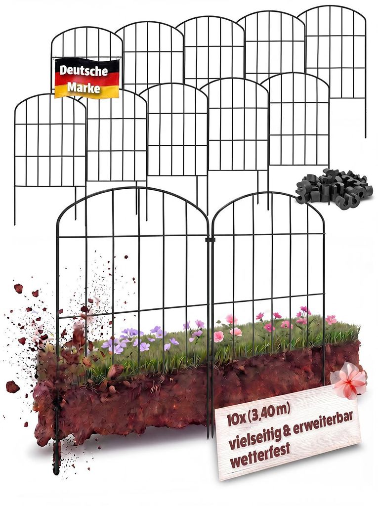Zaun Gartenzaun Steckzaun Hundezaun Teichzaun für Garten Produktbild 