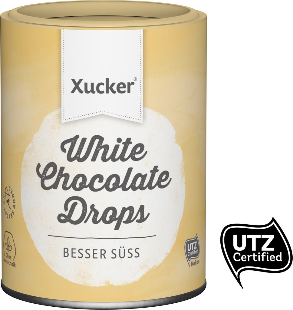 Xucker Schoko-Drops Weiße Schokolade, zuckerarm mit Xylit, Produktbild 