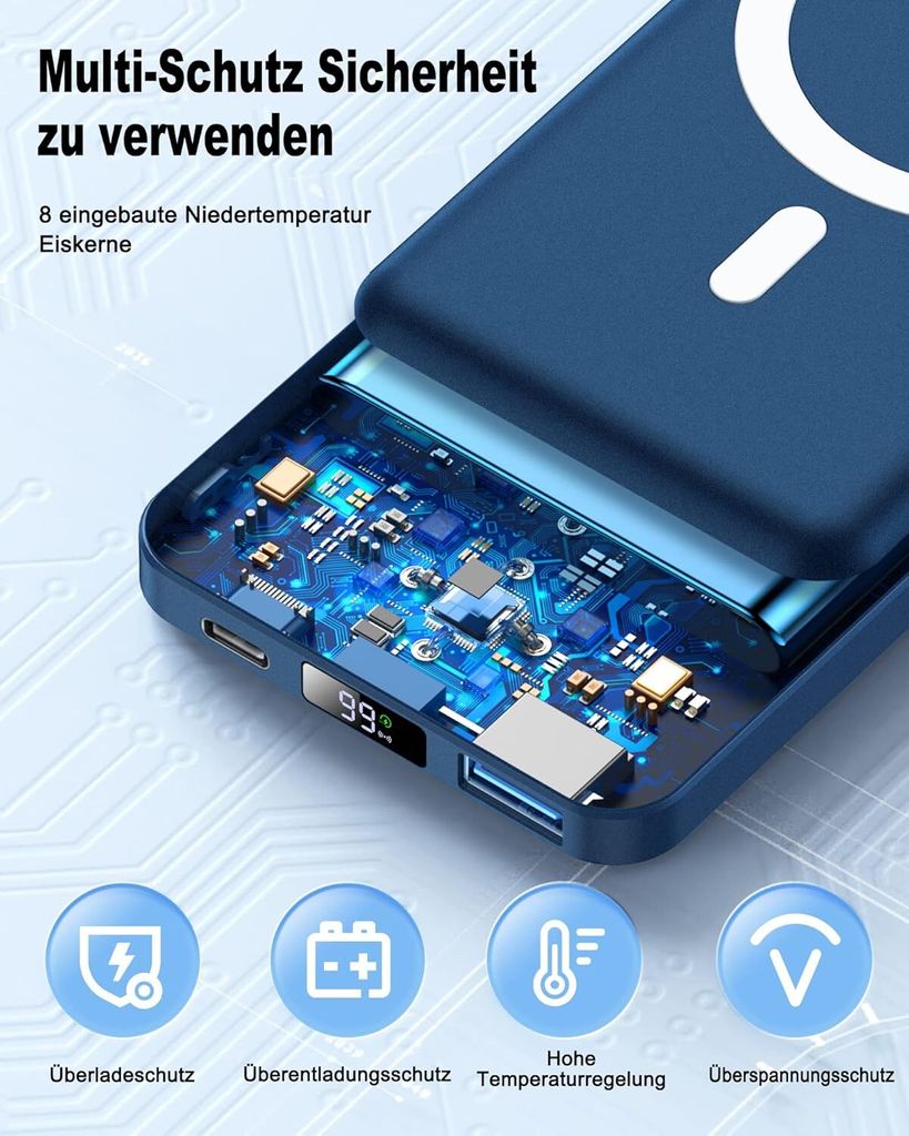 MagSafe PowerBank Wireless, 10000mAh Magnetische Power Produktbild 4