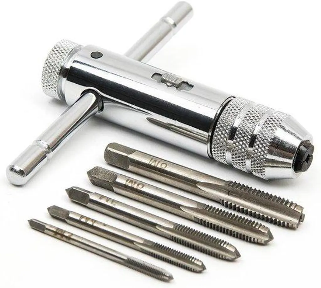 Clé porte-taraud réversible à cliquet M3-M8 en acier chrome-vanadium