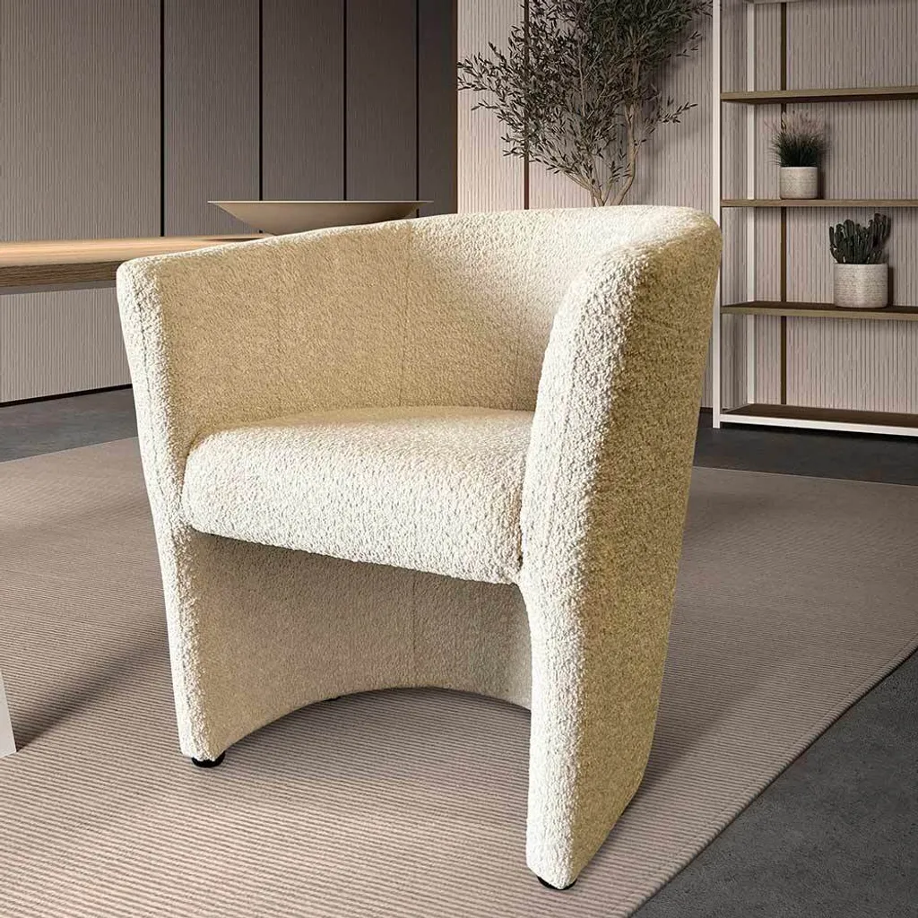 Fauteuil de Lecture Zita Ecru : Créez un Coin Détente avec le Teddy