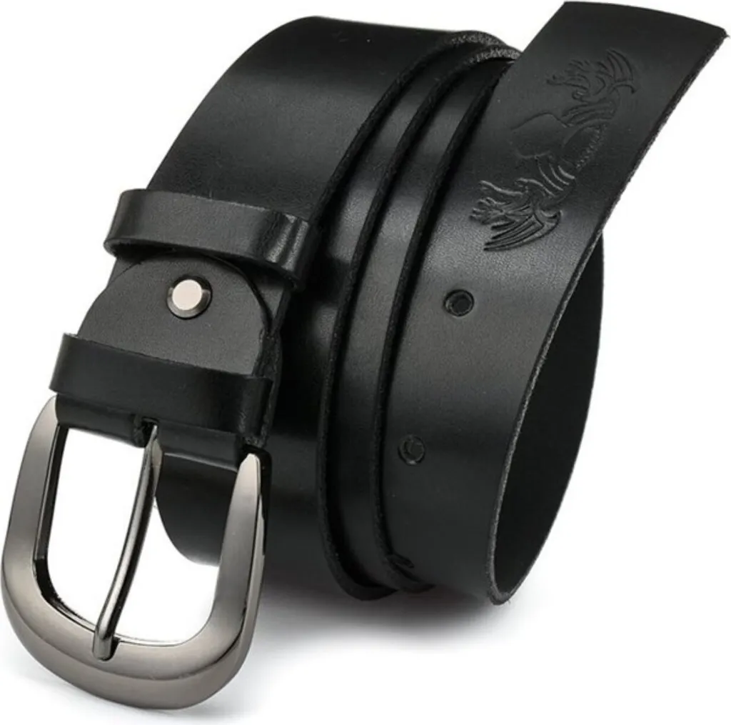 Ceinture Cuir Noir Beltimore A73 avec Boucle Argentée Chic 100 cm