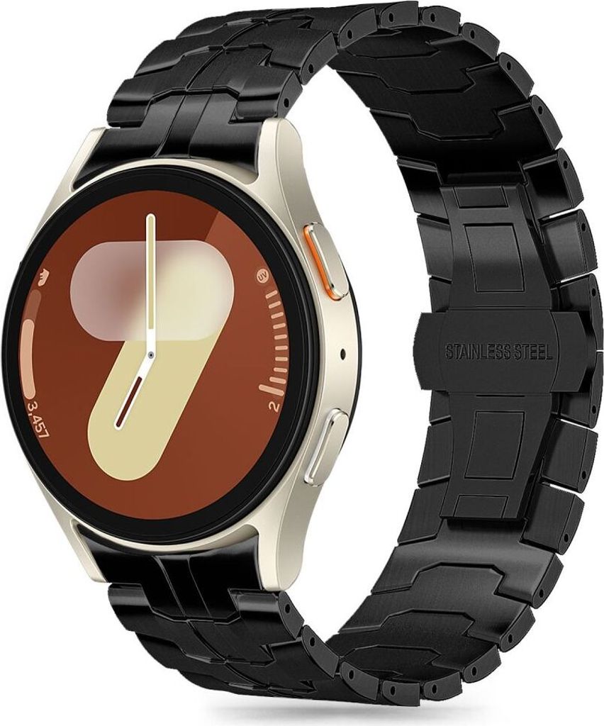 Tech-Protect Edelstahl Linie Samsung Galaxy Watch 4 / 5 / 5 Pro / 6 / 7 / Fe Schwarz