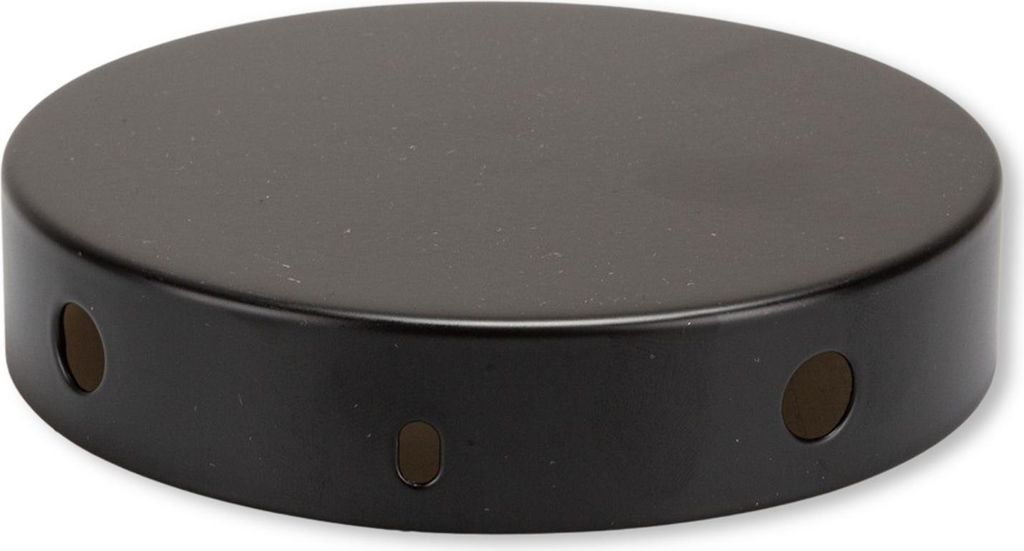 Zylindrischer 4-Seitenloch-Lampenbaldachin Kit aus Metall schwarz 120x25mm