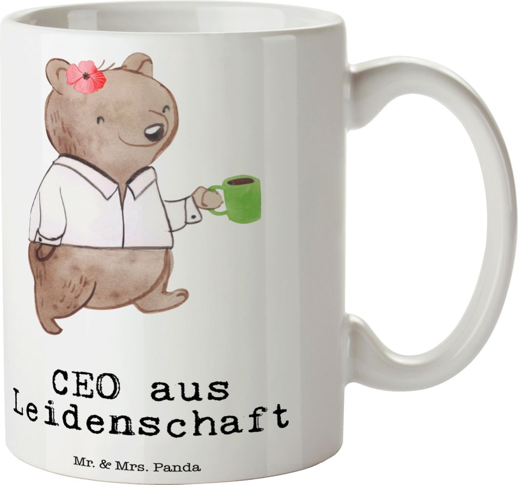 Mr. & Mrs. Panda Tasse CEO Leidenschaft - Weiß - Geschenk, Bedruckte, Lustig, Kaffeebecher, Leiter, Spruch, Kaffeetasse, Bester Chef, Teetasse, Mo...