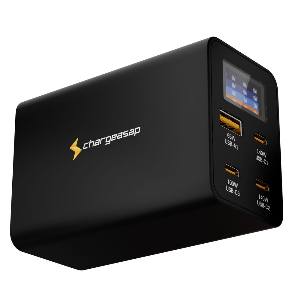 ChargeASAP Zeus 280 Watt GaN Ladegerät in Schwarz Produktbild 