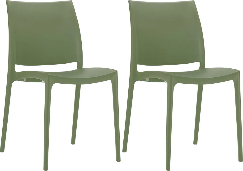 Lot de 2 chaises de salle à manger Maya empilables et confortables 82cm