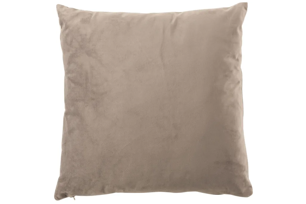 Coussin Gris Déhoussable J-Line - Velours Résistant Facile à Laver