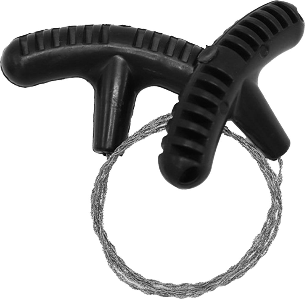 Edelstahl-Seilsäge, Handtaschen-Seilsäge mit Griff, ergonomischer Griff, tragbare Notfall-Überlebenssäge, PVC-Rohrschneidewerkzeug, Schwarz