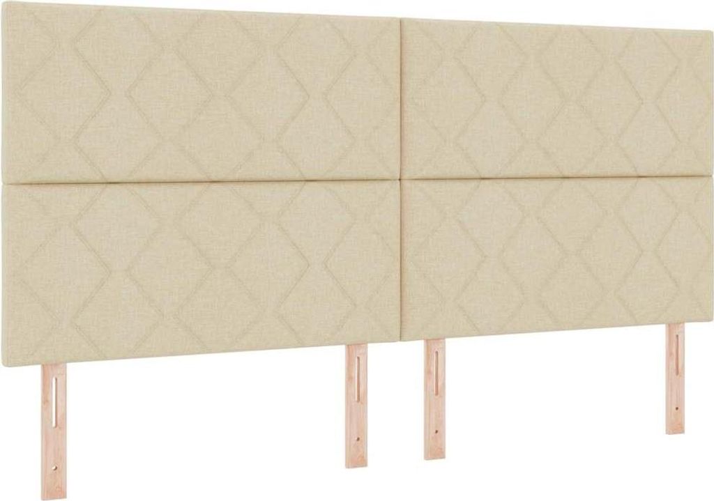 Best Möbel Stoffkopfteil Geometrisch mit Kopfteil Creme 200 cm Stoff - Kopfteile A3337956