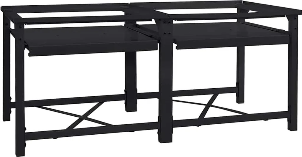 Socle pour lave-linge lot de 2 noir 120 x 56 x 52 cm en acier robuste