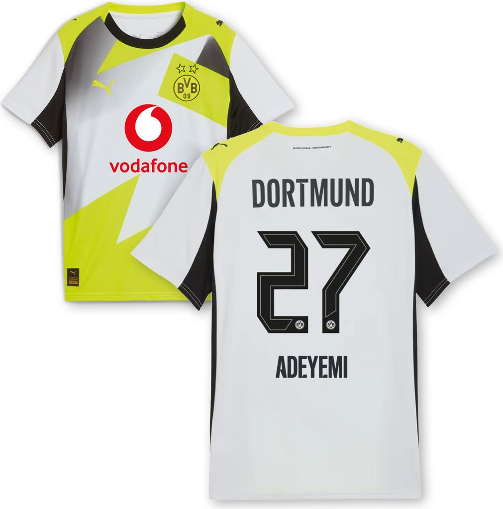BVB Auswärtstrikot Kinder Saison 2025/26 Flock: Adeyemi - Größe: 128