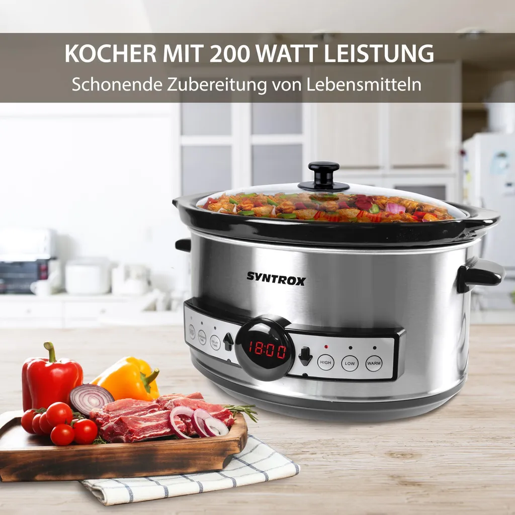 Mijoteuse Programmable Syntrox 3,5L avec Écran LCD et Cuve Céramique - 10
