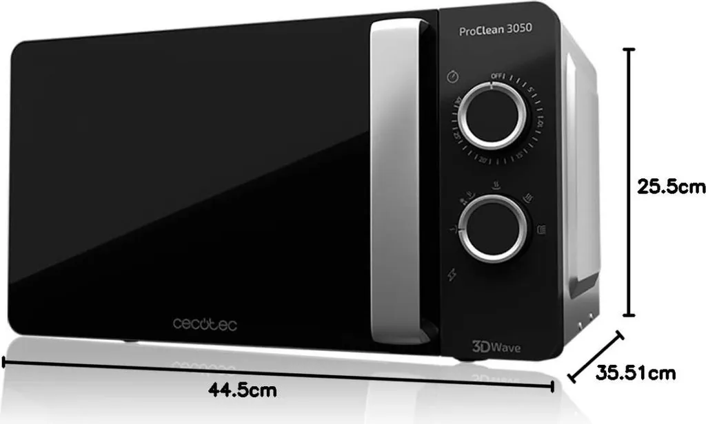 Petit Micro-ondes Pose Libre Cecotec ProClean 3050 Design Argent 20L - 14