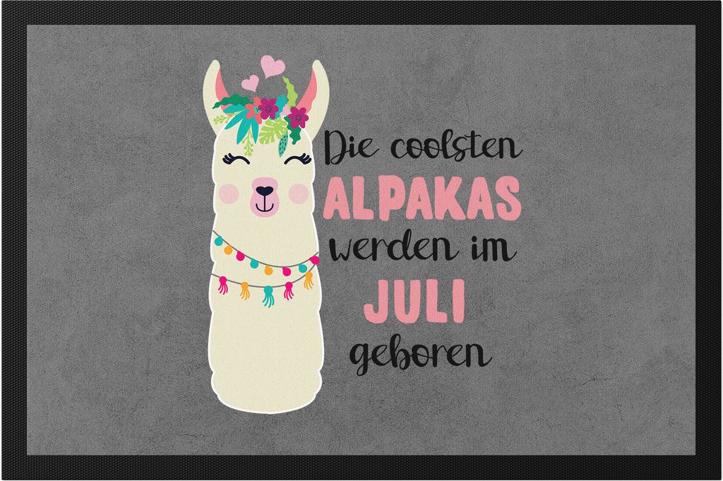 Die Coolsten Alpakas Werden im Juli Geboren Fußmatte Wunschmonat Geschenkidee Geburtstag