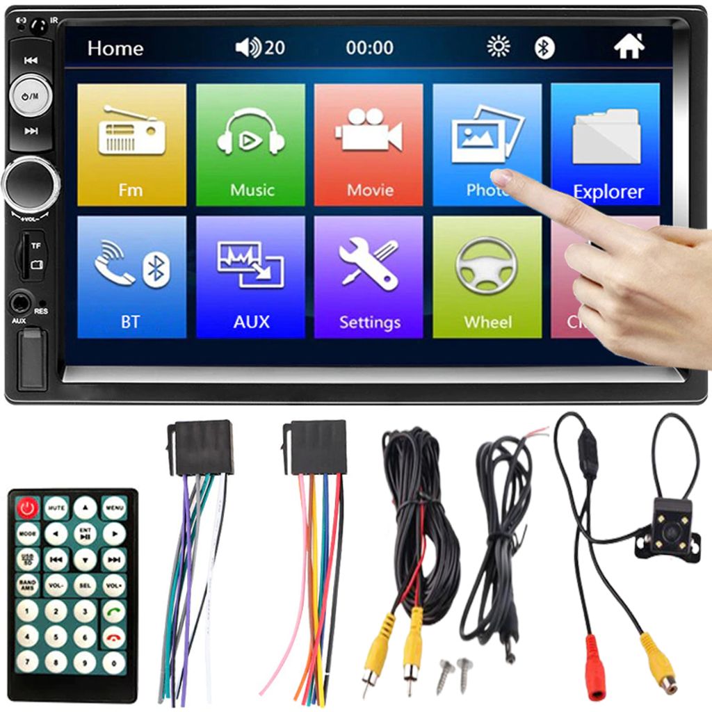 XOMAX XM-V418 Autoradio mit DAB+ plus, 4 Zoll Touchscreen Bildschirm,  Bluetooth, USB, SD, Aux, 1 DIN