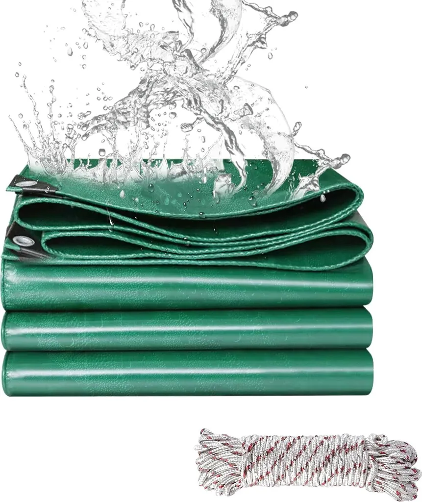 Bâche en PVC avec œillets renforcés 2x3m - Protection UV Vert Émeraude