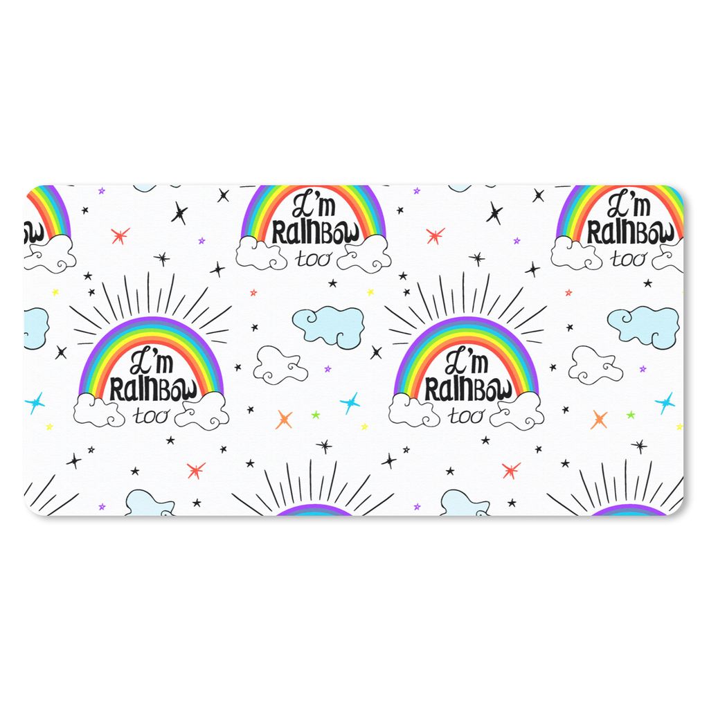 MuchoWow Schreibtischunterlage Regenbogen - Wolken - Muster 80x40 cm - XXL Mauspad - Gaming Mauspad