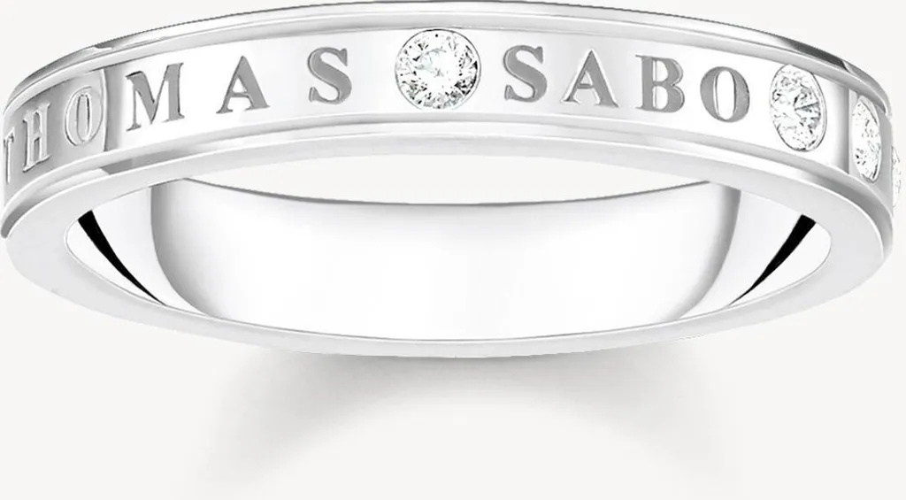 Thomas Sabo Anello Donna TR2219-001-21-54 - Argento Sterling 925, Design Minimalista Mix & Match, Taglia 14 (54)