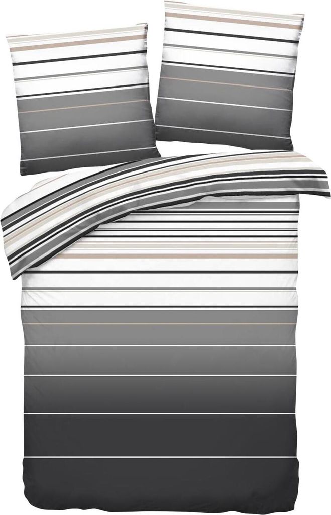 Traumschlaf Mako-Satin Bettwäsche Girona silber 240x220 cm + 2x 80x80 cm