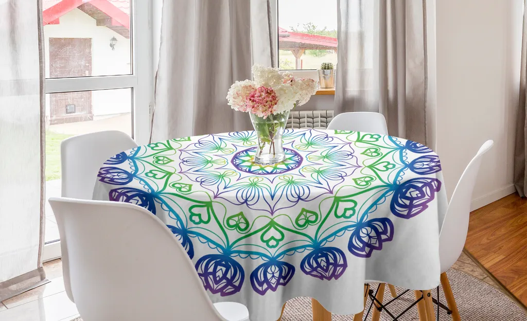Tovaglia Mandala Arcobaleno 150cm - Stile Zen e Boho Chic
