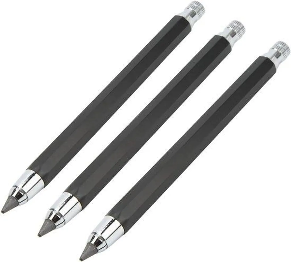 Kit de dessin sur bois avec 3 crayons graphite 5,6 mm - Noir nomade