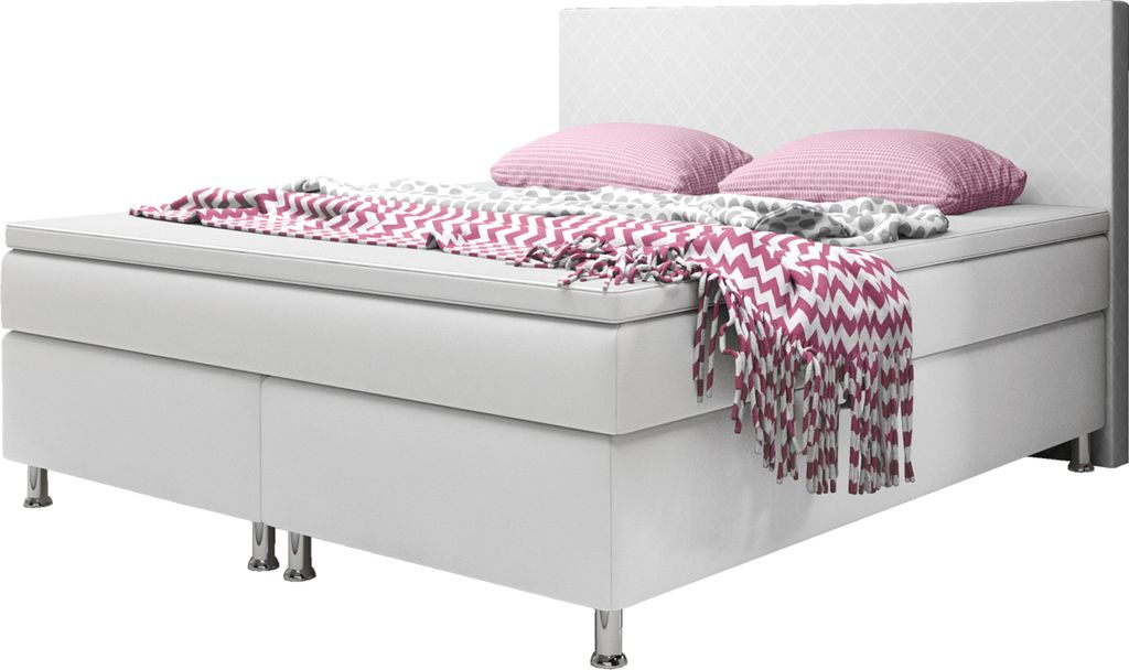 Inter Handels Boxspringbett Madrid, 180x200, Weiß Produktbild 