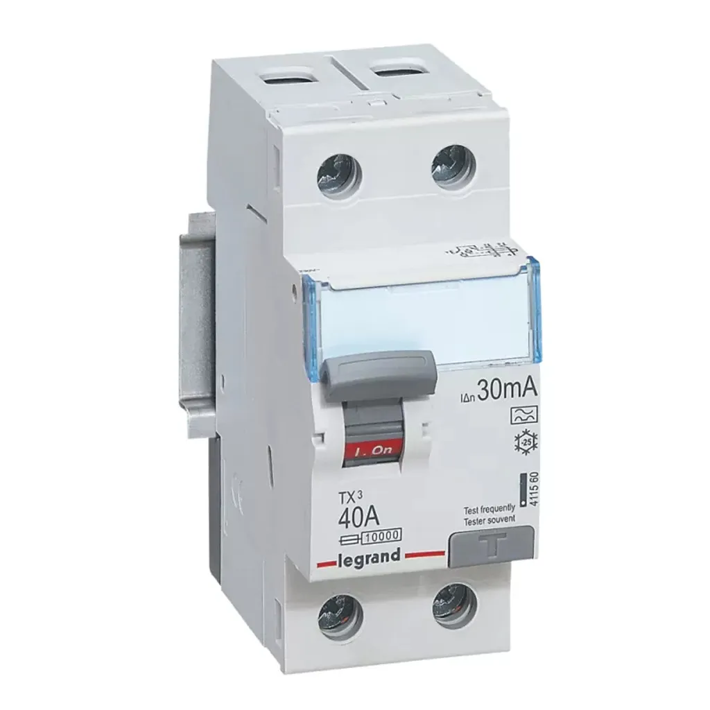 Dispositif différentiel Legrand TX3 40A 2P 30mA Type A réf 411560 gris