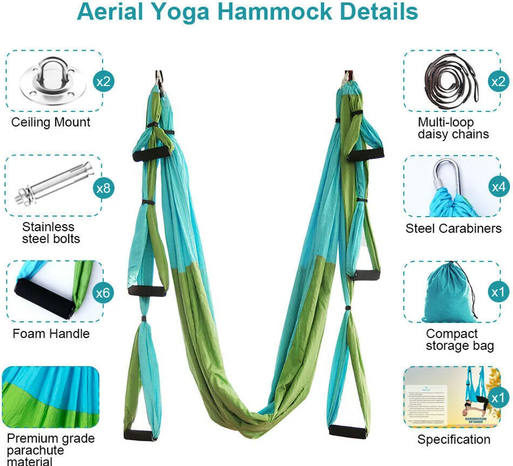 Hamac Yoga Aérien : Fin au Mal de Dos avec ce Kit Inversion Complet Set - 2