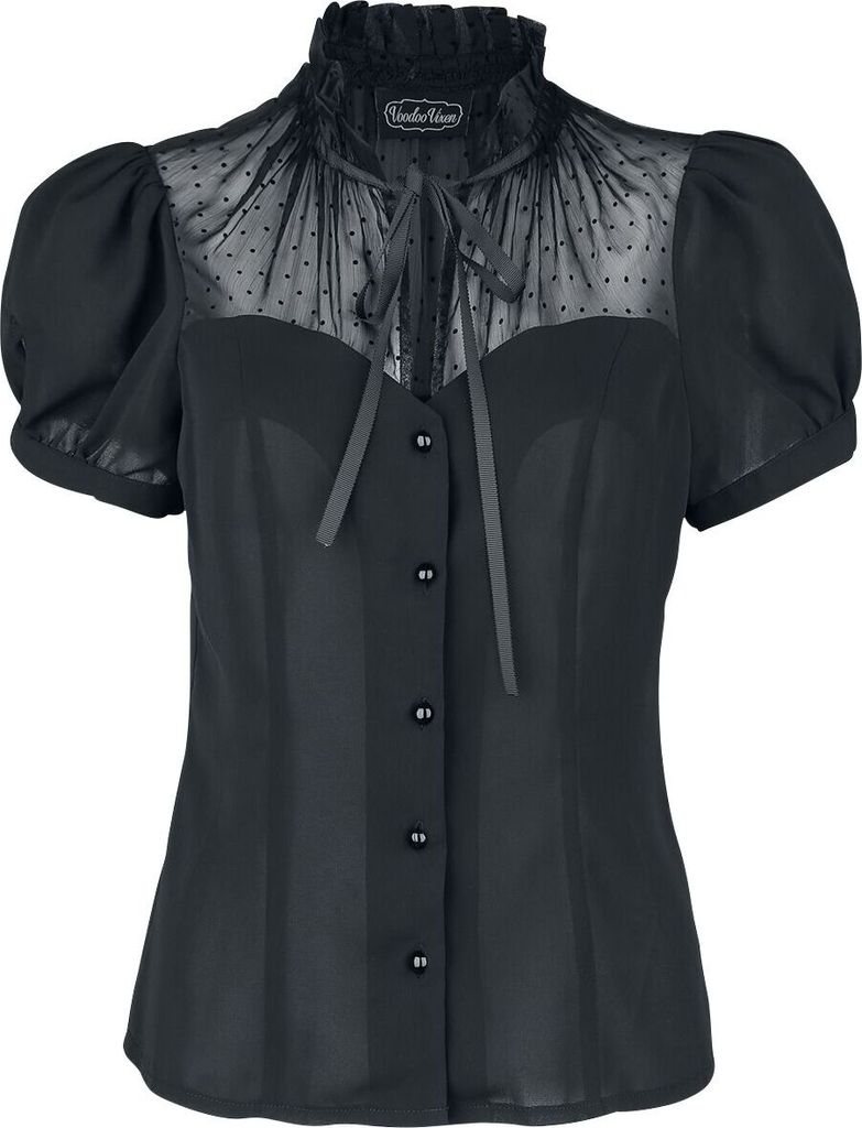 Voodoo Vixen Bluse Damen Acid Doll Coalette Blouse schwarz XL