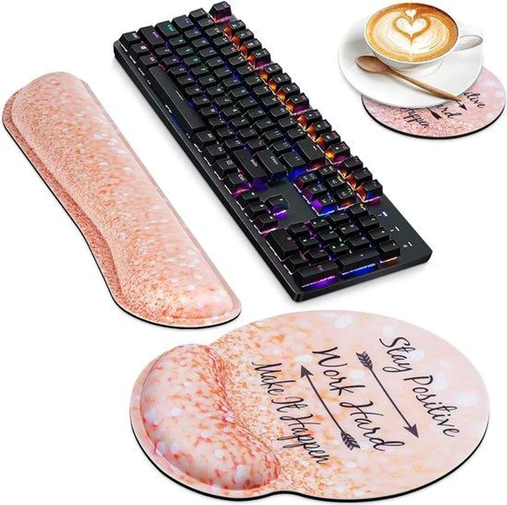 Tapis de souris ergonomique anti-douleur poignet avec repose-clavier