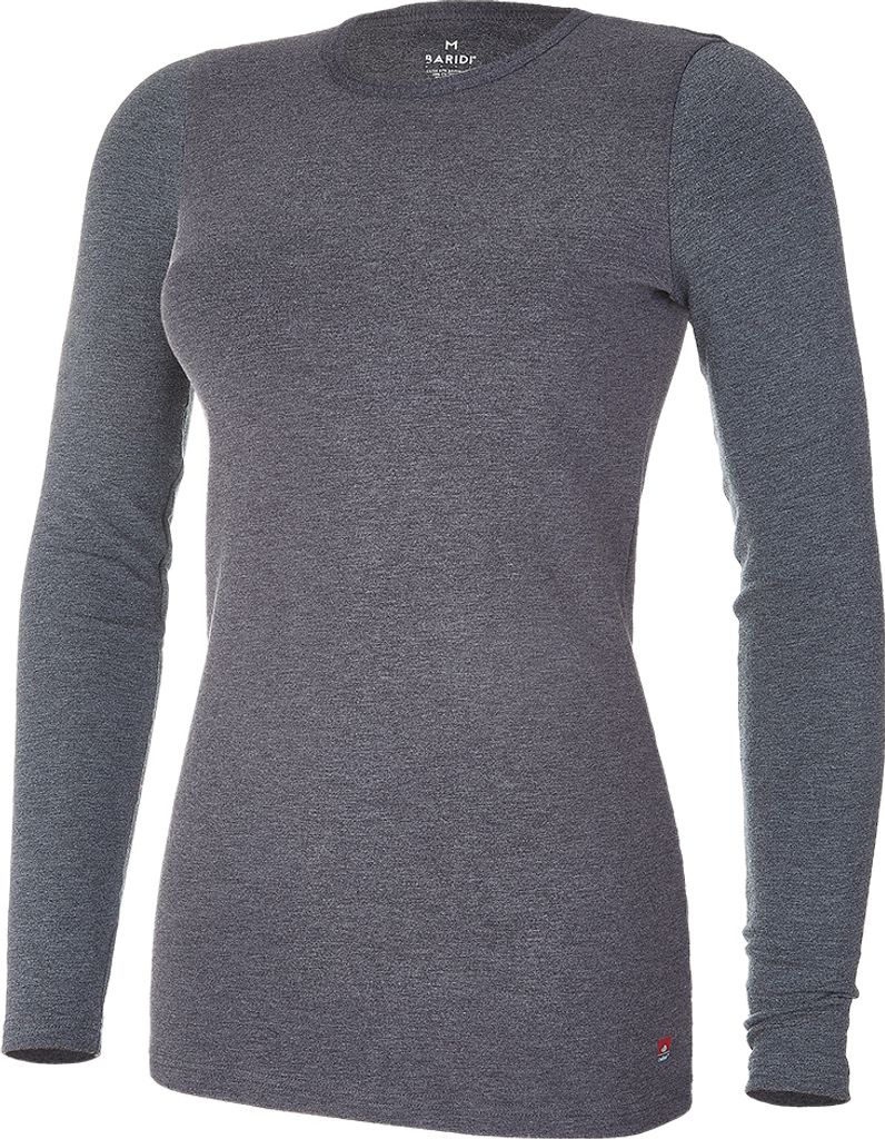 Damen T-Shirt langer Ärmel Outlast - Dunkelgrau Meliert, XL