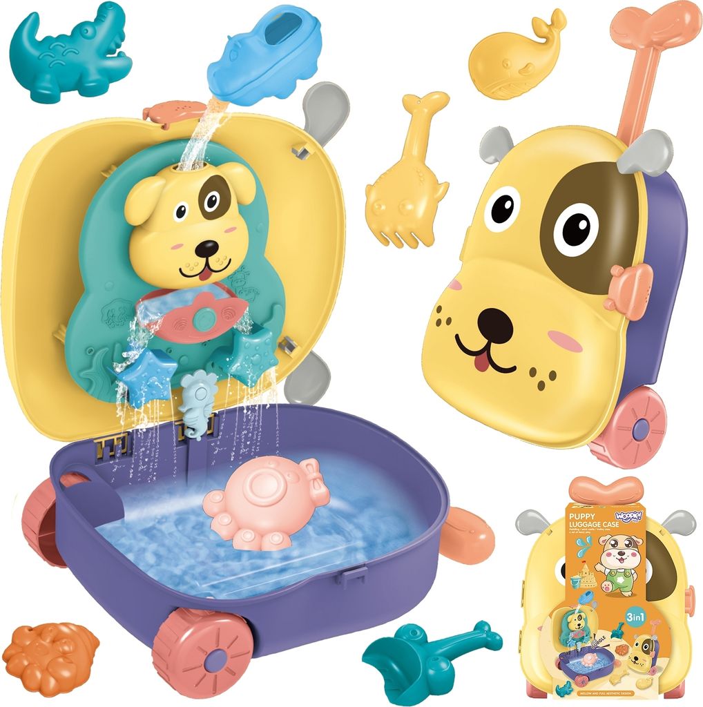 WOOPIE Sand Set 3in1 Koffer Hund + Wasserspielzeug